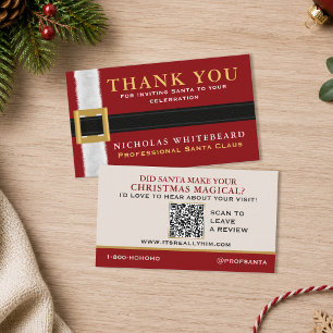 Professioneel Kerstman Bedankt Review QR Code Visitekaartje