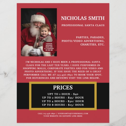 Professioneel Kerstman promotie foto Flyer (Voorkant)