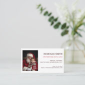 Professioneel Kerstman QR-code foto Visitekaartje (Staand voorkant)