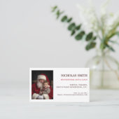 Professioneel Kerstman QR-code foto Visitekaartje (Staand voorkant)