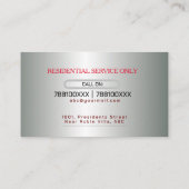 Professioneel kijkend elektricien Visitekaartje (Achterkant)