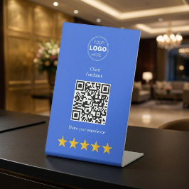 Professioneel Klantfeedback QR Code Reclamebord Met Voetstuk