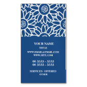 Professioneel Klassiek Blauw Zonnebloem Patroon Magnetisch Visitekaartje (Voorkant Verticaal)