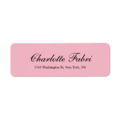 Professioneel Klassiek Bleek Roze Script Etiket (Voorkant)