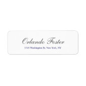 Professioneel Klassiek Grijs Blauw Wit Script Etiket (Voorkant)