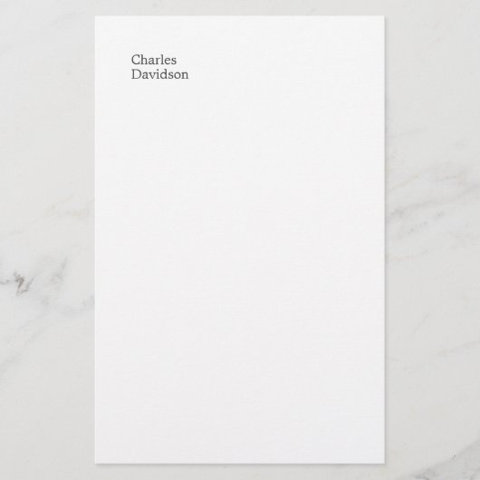 Professioneel Klassiek Lettertype Minimalistisch E Briefpapier (Voorkant)