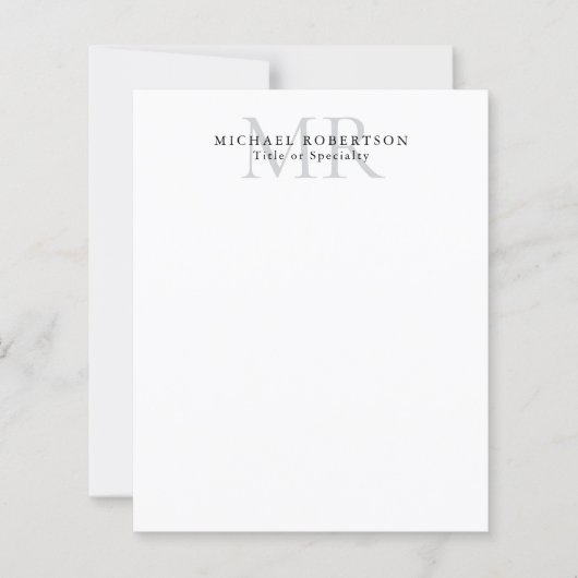 Professioneel Klassiek Monogram Minimalistisch Een (Voorkant)