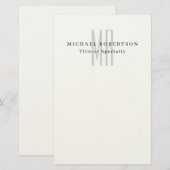 Professioneel Klassiek Monogram Minimalistisch Een Briefpapier (Voorkant / Achterkant)