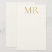 Professioneel Klassiek Monogram Minimalistisch Een Briefpapier (Voorkant / Achterkant)