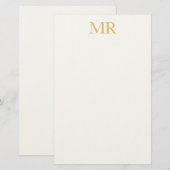 Professioneel Klassiek Monogram Minimalistisch Een Briefpapier (Voorkant / Achterkant)