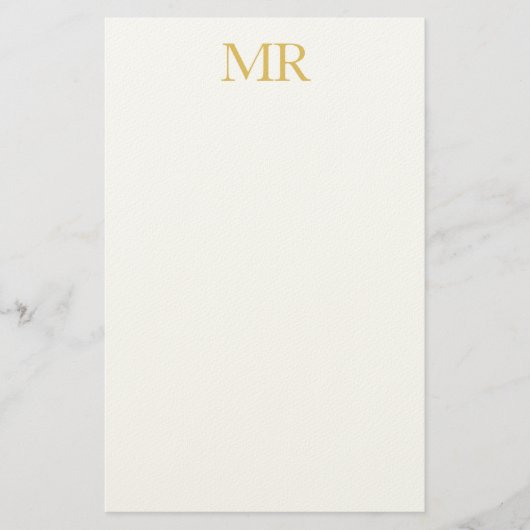 Professioneel Klassiek Monogram Minimalistisch Een Briefpapier (Voorkant)