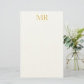 Professioneel Klassiek Monogram Minimalistisch Een Briefpapier (Staand voorkant)