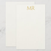 Professioneel Klassiek Monogram Minimalistisch Een Briefpapier (Voorkant / Achterkant)