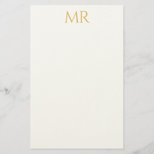Professioneel Klassiek Monogram Minimalistisch Een Briefpapier (Voorkant)