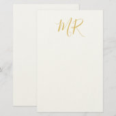 Professioneel Klassiek Monogram Minimalistisch Een Briefpapier (Voorkant / Achterkant)