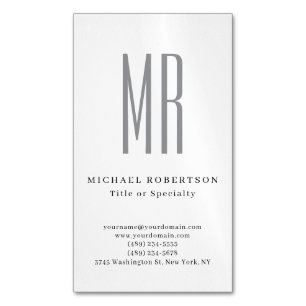 Professioneel Klassiek Monogram Minimalistisch Een Magnetisch Visitekaartje