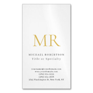 Professioneel Klassiek Monogram Minimalistisch Een Magnetisch Visitekaartje