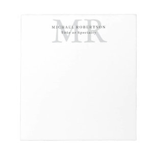 Professioneel Klassiek Monogram Minimalistisch Een Notitieblok