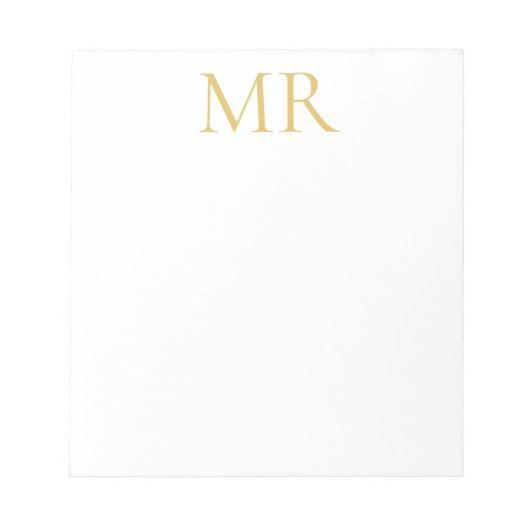Professioneel Klassiek Monogram Minimalistisch Een Notitieblok (Voorkant)
