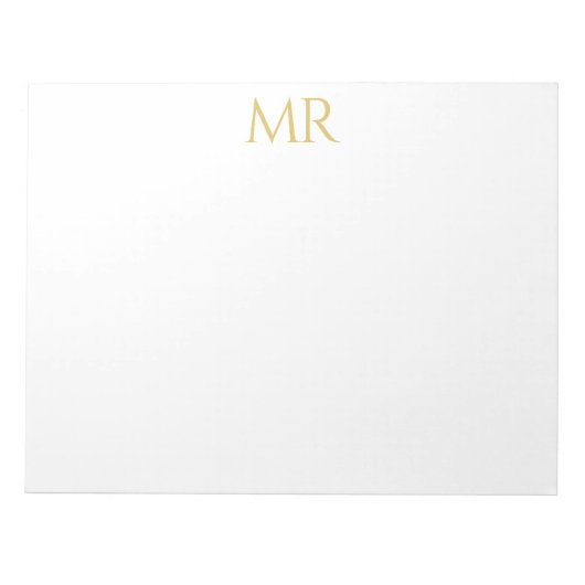 Professioneel Klassiek Monogram Minimalistisch Een Notitieblok (Voorkant)