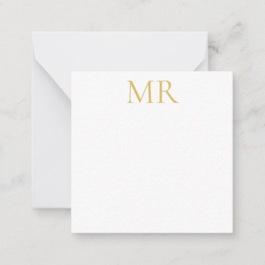 Professioneel Klassiek Monogram Minimalistisch Een Notitiekaartje (Voorkant)