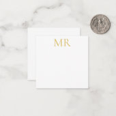 Professioneel Klassiek Monogram Minimalistisch Een Notitiekaartje (Voorkant / Achterkant in situ)