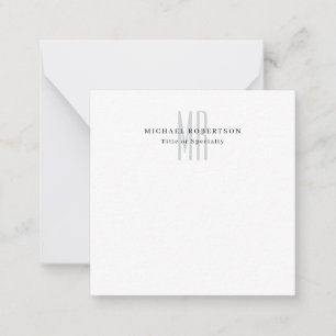 Professioneel Klassiek Monogram Minimalistisch Een Notitiekaartje
