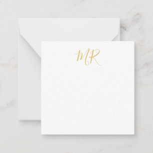 Professioneel Klassiek Monogram Minimalistisch Een Notitiekaartje