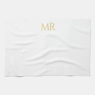 Professioneel Klassiek Monogram Minimalistisch Een Theedoek