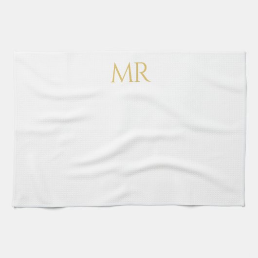 Professioneel Klassiek Monogram Minimalistisch Een Theedoek (Horizontaal)