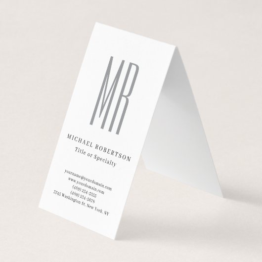 Professioneel Klassiek Monogram Minimalistisch Een Visitekaartje (Voorkant)