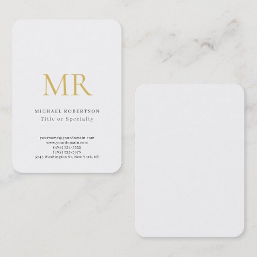 Professioneel Klassiek Monogram Minimalistisch Een Visitekaartje (Voorkant / Achterkant)