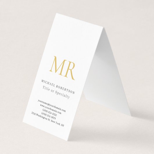 Professioneel Klassiek Monogram Minimalistisch Een Visitekaartje (Voorkant)