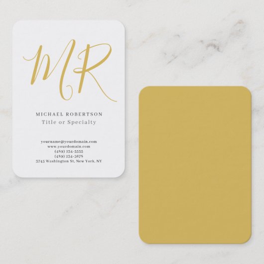 Professioneel Klassiek Monogram Minimalistisch Een Visitekaartje (Voorkant / Achterkant)