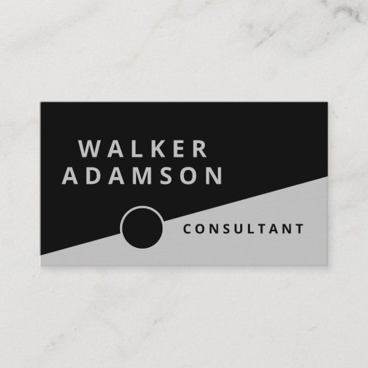 Professioneel Klassiek Zilver & Zwart Visitekaartje (Voorkant)