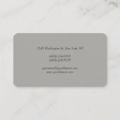 Professioneel Klassieke grijze monogram Visitekaartje (Achterkant)