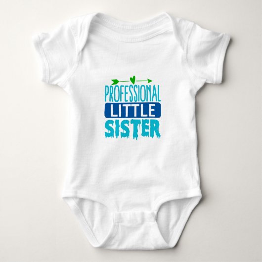 Professioneel Klein Zus Blauw Verf Drip Romper (Voorkant)