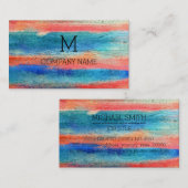 Professioneel kleurig houtmonogram visitekaartje (Voorkant / Achterkant)