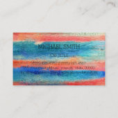 Professioneel kleurig houtmonogram visitekaartje (Achterkant)