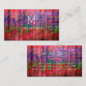 Professioneel kleurrijk houtmonogram 2 visitekaartje (Voorkant / Achterkant)