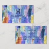Professioneel kleurrijk modern hout - Monogram #4 Visitekaartje (Voorkant / Achterkant)