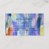 Professioneel kleurrijk modern hout - Monogram #4 Visitekaartje (Achterkant)