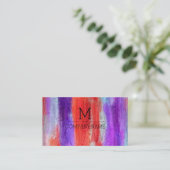 Professioneel kleurrijk modern hout Monogram #8 Visitekaartje (Staand voorkant)