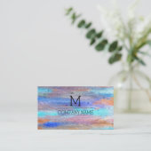 Professioneel kleurrijk modern houtmonogram #15 visitekaartje (Staand voorkant)