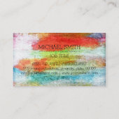 Professioneel kleurrijk modern houtmonogram #21 visitekaartje (Achterkant)