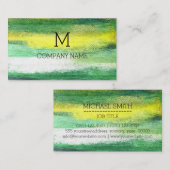 Professioneel kleurrijk modern houtmonogram #24 visitekaartje (Voorkant / Achterkant)