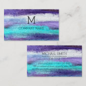 Professioneel kleurrijk modern houtmonogram #25 visitekaartje (Voorkant / Achterkant)