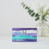 Professioneel kleurrijk modern houtmonogram #25 visitekaartje (Staand voorkant)