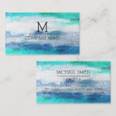 Professioneel kleurrijk modern houtmonogram #26 visitekaartje (Voorkant / Achterkant)