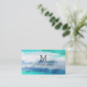 Professioneel kleurrijk modern houtmonogram #26 visitekaartje (Staand voorkant)